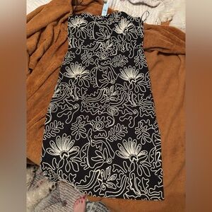 LOFT Black and White Floral Dress